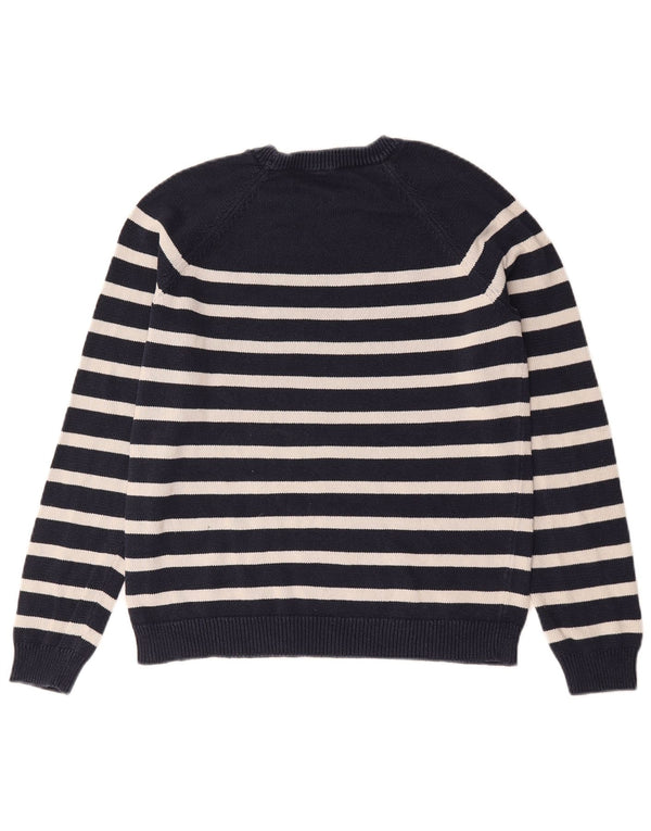 Crew Clothing Womens Crew Neck Jumper Sweater UK 14 Large Navy Blue Striped