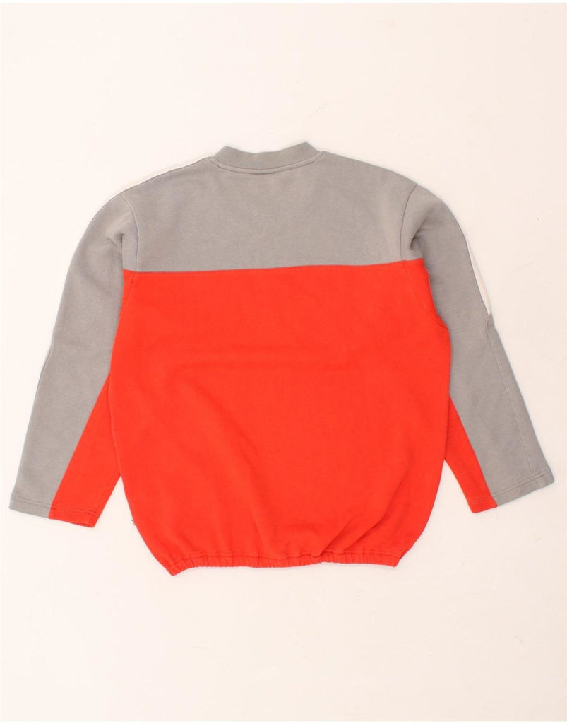 ADIDAS Boys Sweatshirt Jumper 13-14 Years Orange Colourblock Cotton Vintage Adidas and Second-Hand Adidas from Messina Hembry 