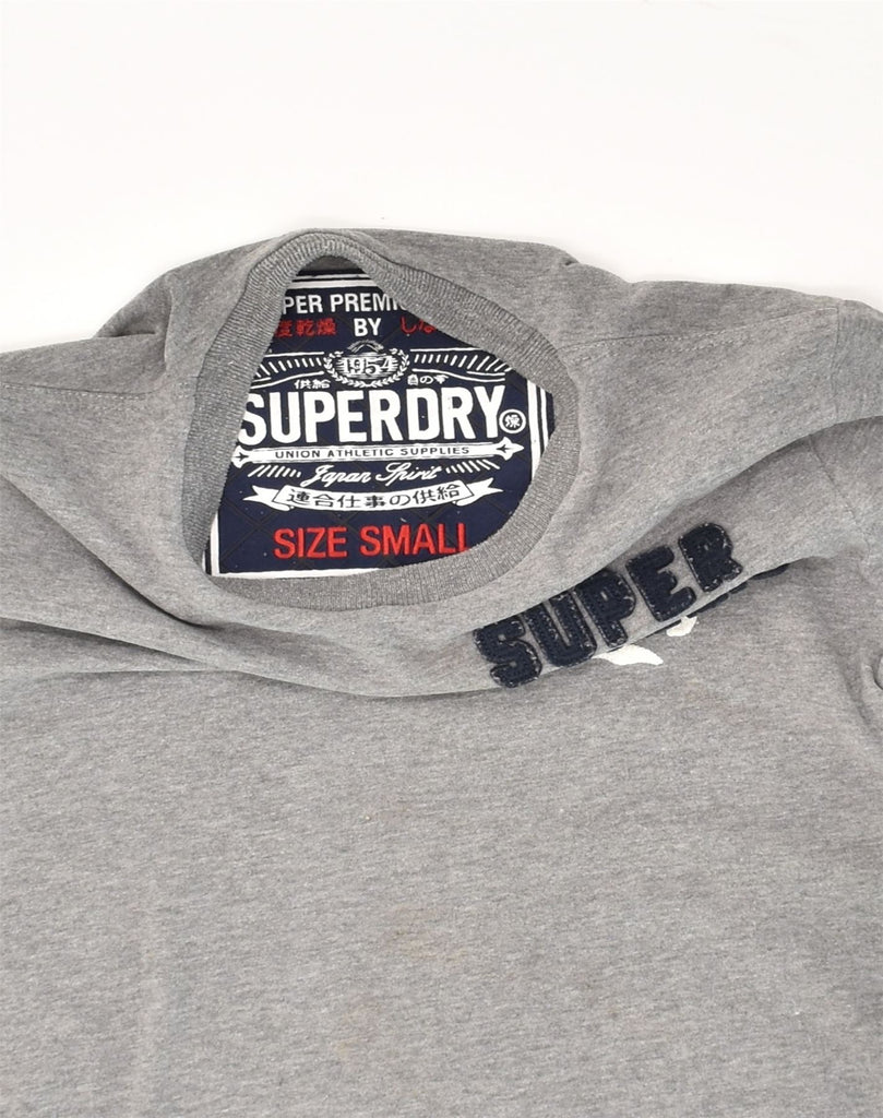 SUPERDRY Mens Graphic Top Long Sleeve Small Grey | Vintage Superdry | Thrift | Second-Hand Superdry | Used Clothing | Messina Hembry 