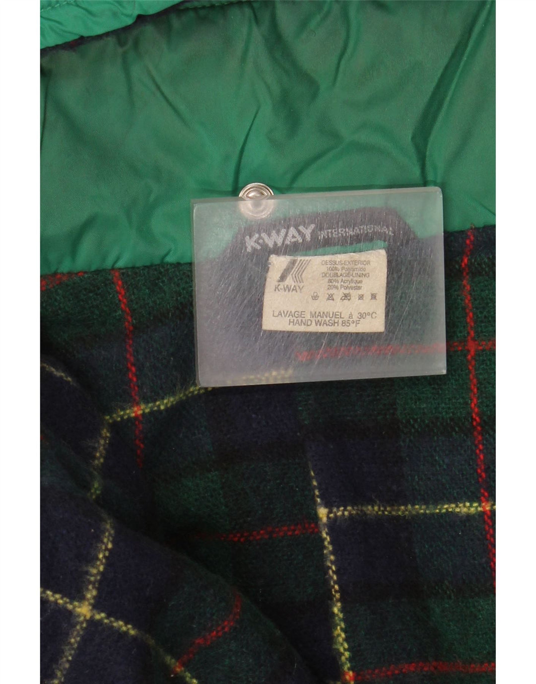 K-Way Mens Hooded Rain Jacket UK 42 XL Green Polyamide