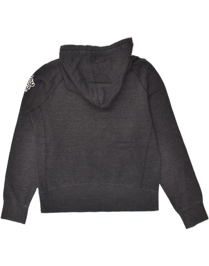 HURLEY Womens Graphic Hoodie Jumper UK 16 Large Grey Cotton | Vintage Hurley | Thrift | Second-Hand Hurley | Used Clothing | Messina Hembry 