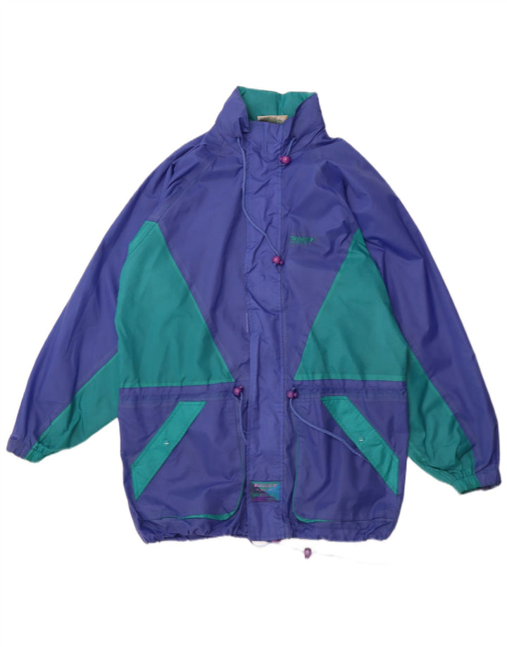 TARGET DRY Mens Hooded Oversized Raincoat UK 36 Small Blue Colourblock