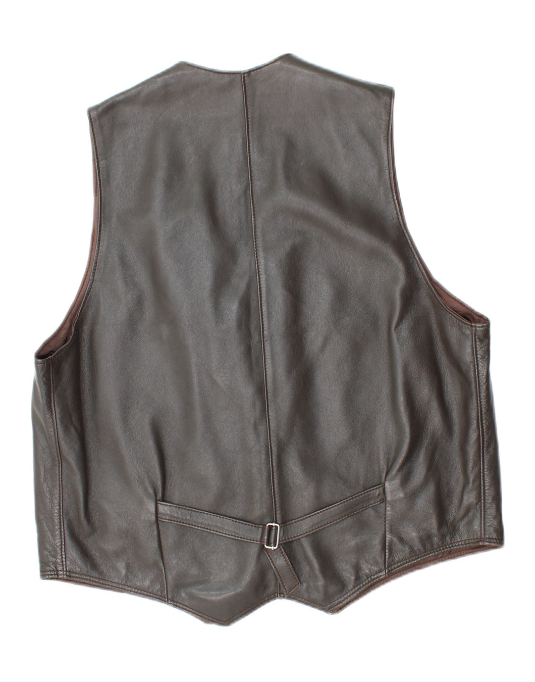 VINTAGE Mens Leather Waistcoat UK 38 Medium Grey