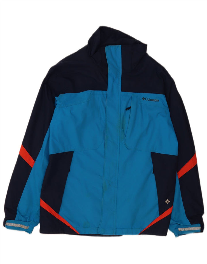 Columbia Womens Windbreaker Jacket UK 14/16 Large Blue Colourblock Nylon