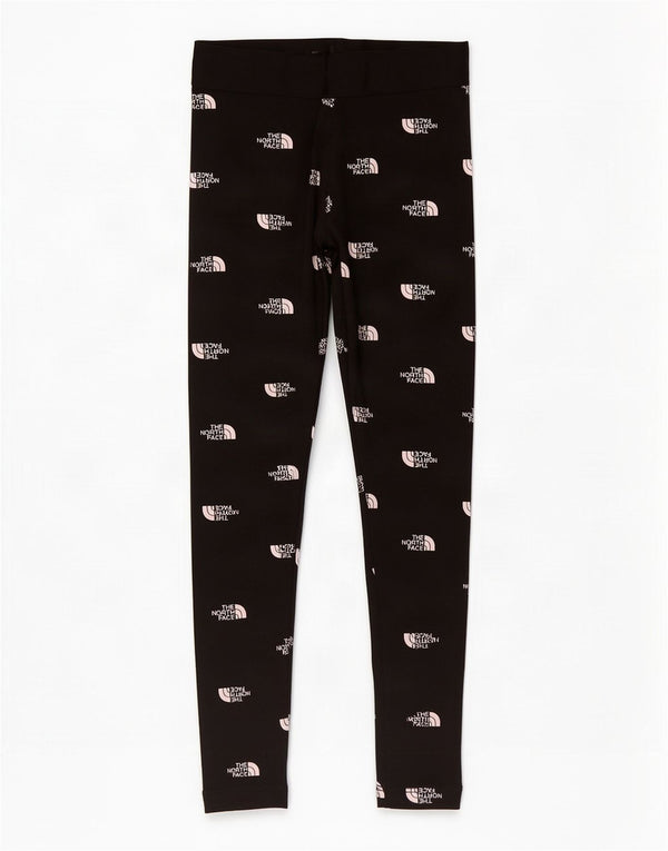 The North Face Girls Graphic Leggings 9-10 Years Medium Black Cotton
