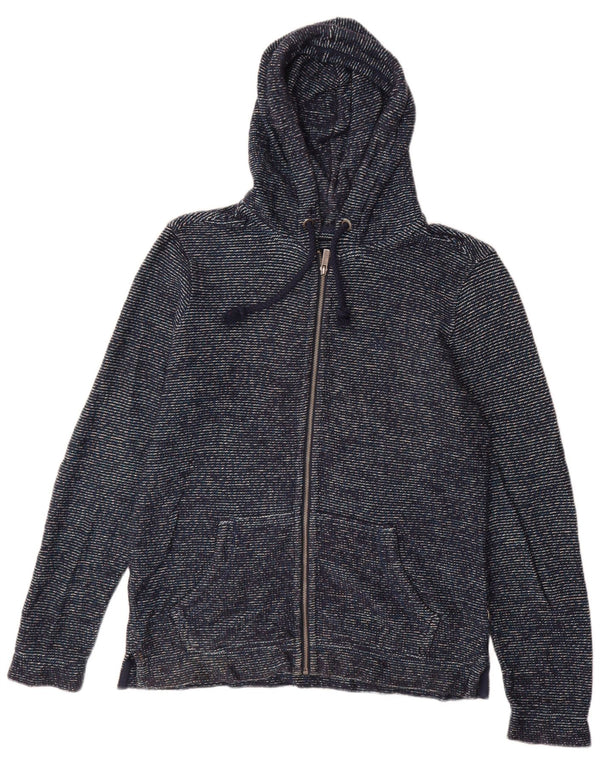 Fat Face Mens Zip Hoodie Sweater Medium Navy Blue Flecked Cotton