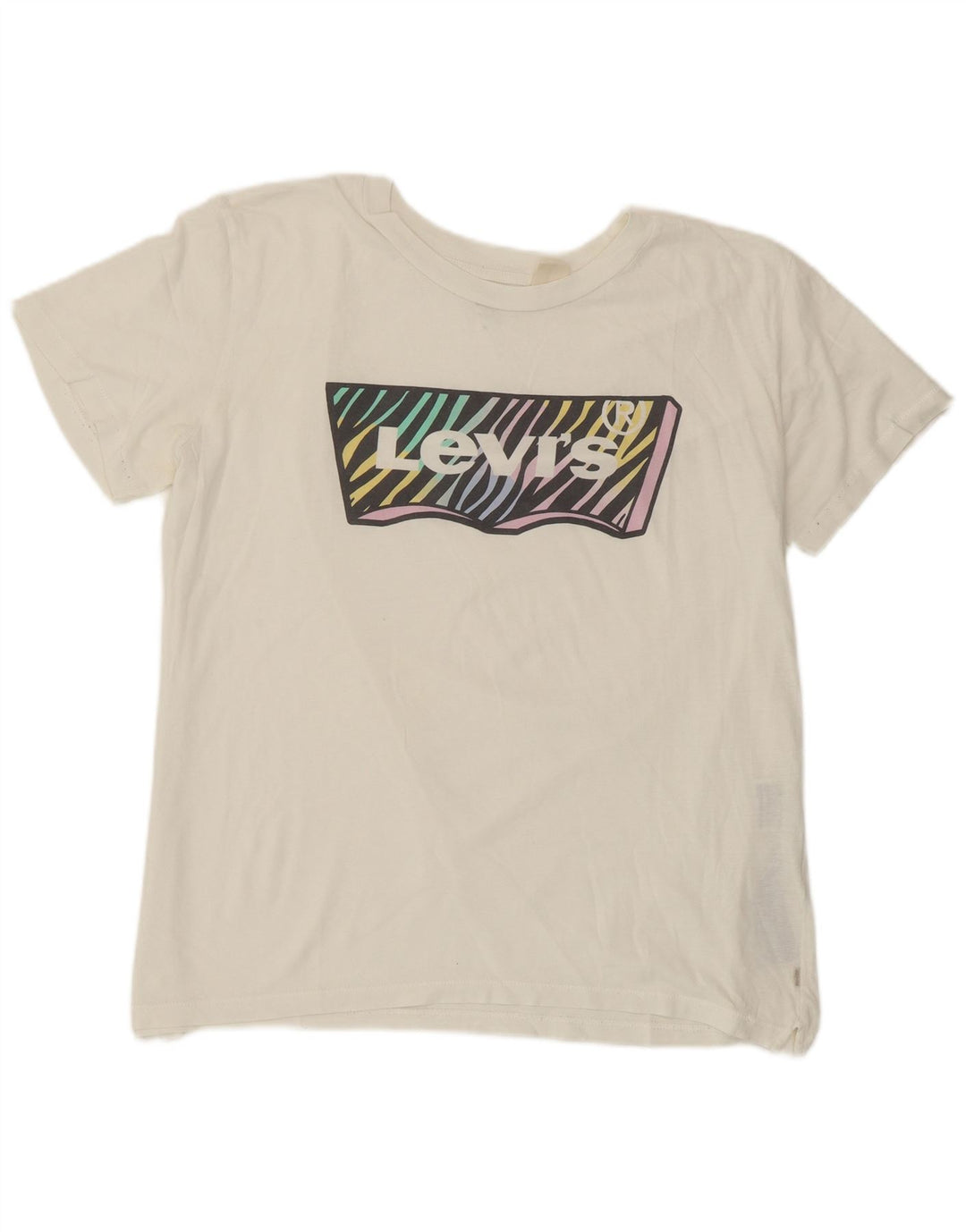 Levi's Womens Graphic T-Shirt Top UK 14 Medium White Cotton