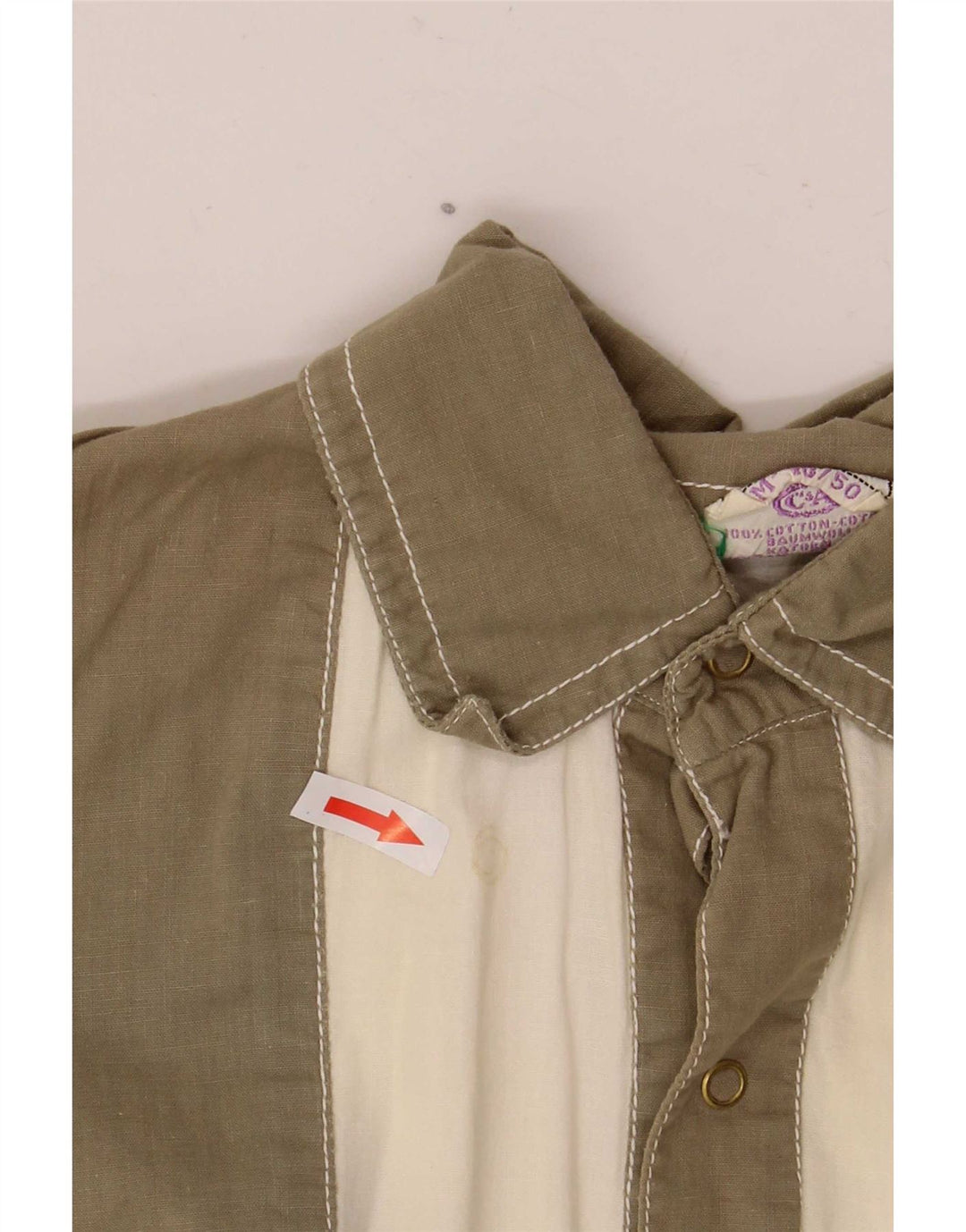 New Fast Mens Short Sleeve Pullover Shirt EU 48/50 Medium Khaki Colourblock