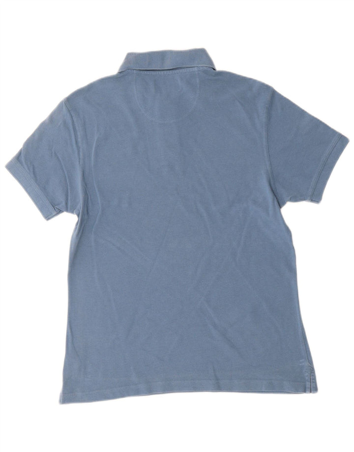 BARBOUR Mens Polo Shirt Medium Blue Cotton