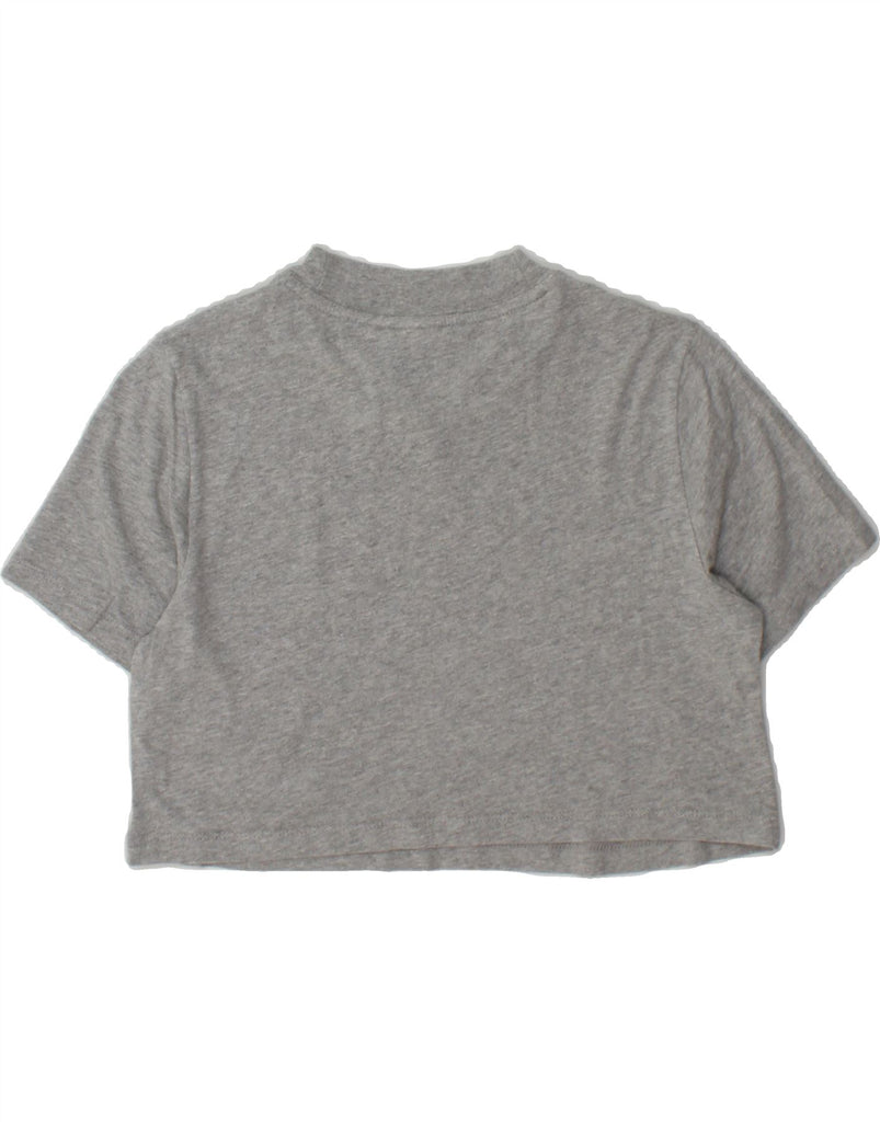 ADIDAS Womens Crop T-Shirt Top UK 8 Small Grey Cotton Vintage Adidas and Second-Hand Adidas from Messina Hembry 