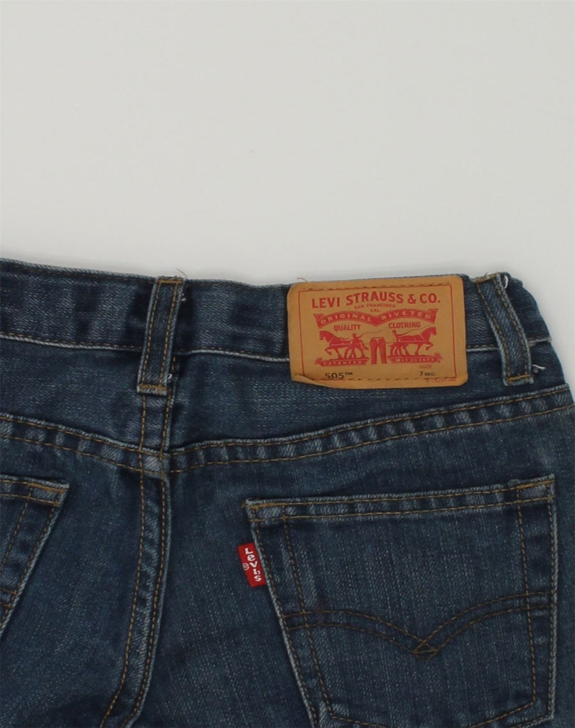 LEVI'S Boys 505 Straight Jeans 6-7 Years W22 L21 Navy Blue Cotton | Vintage Levi's | Thrift | Second-Hand Levi's | Used Clothing | Messina Hembry 