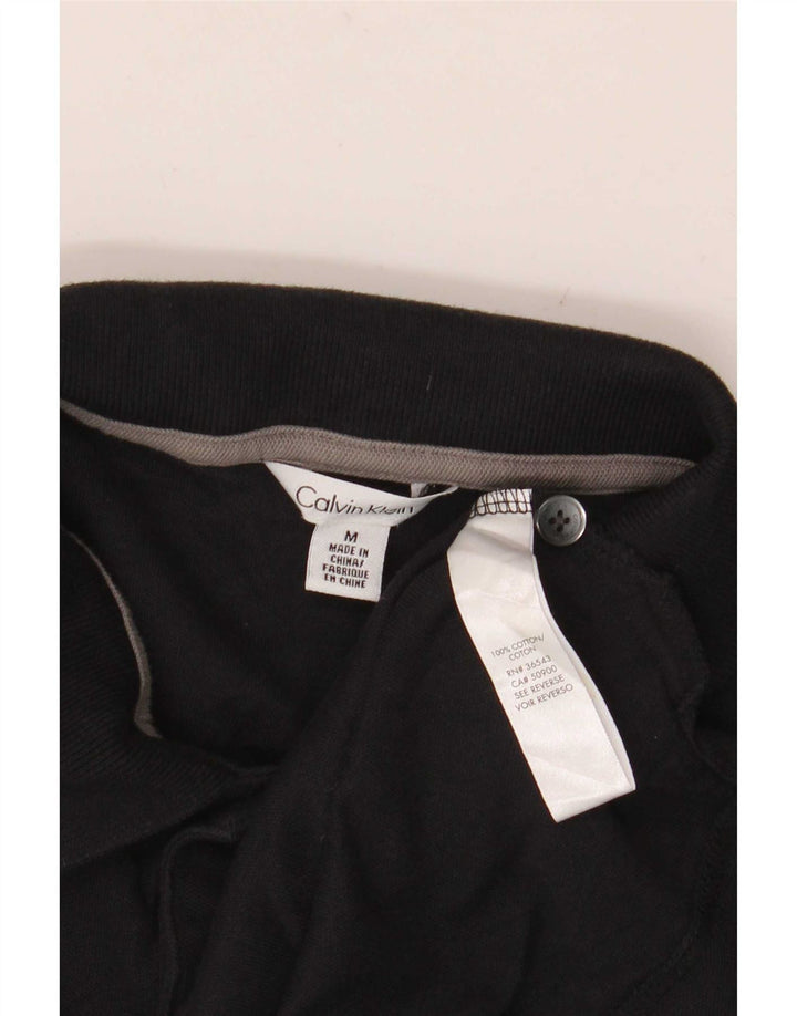 Calvin Klein Mens Polo Shirt Medium Black Cotton