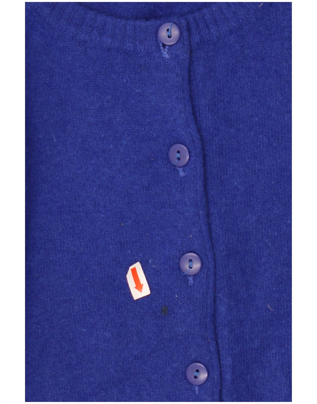 BENETTON Womens Crop Cardigan Sweater UK 14 Large Blue Wool