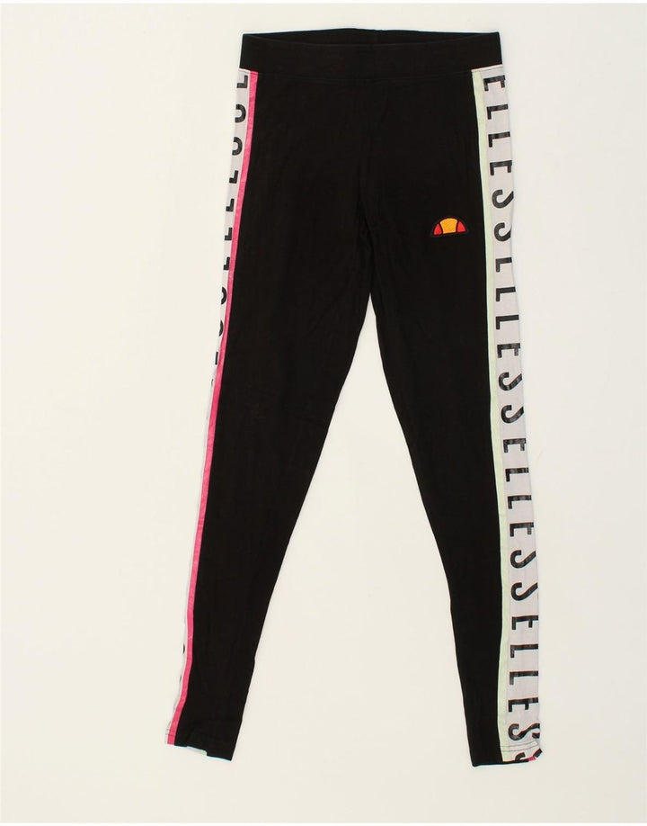 ELLESSE Womens Leggings UK 4 XS Black Cotton | Vintage Ellesse | Thrift | Second-Hand Ellesse | Used Clothing | Messina Hembry 