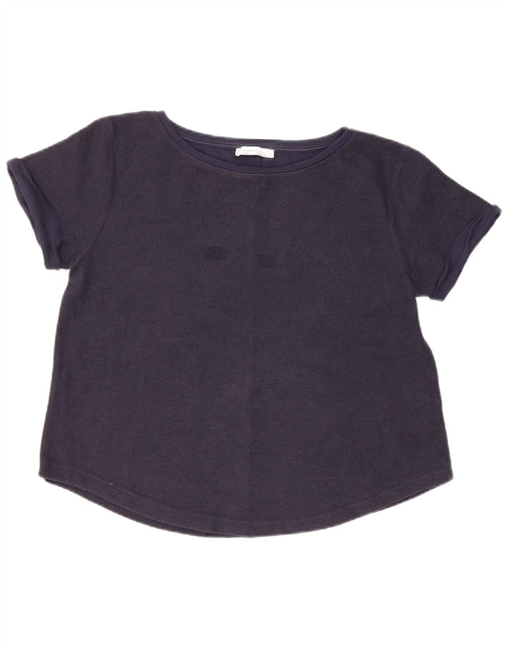 Zara Womens Trafaluc T-Shirt Top UK 14 Medium Navy Blue
