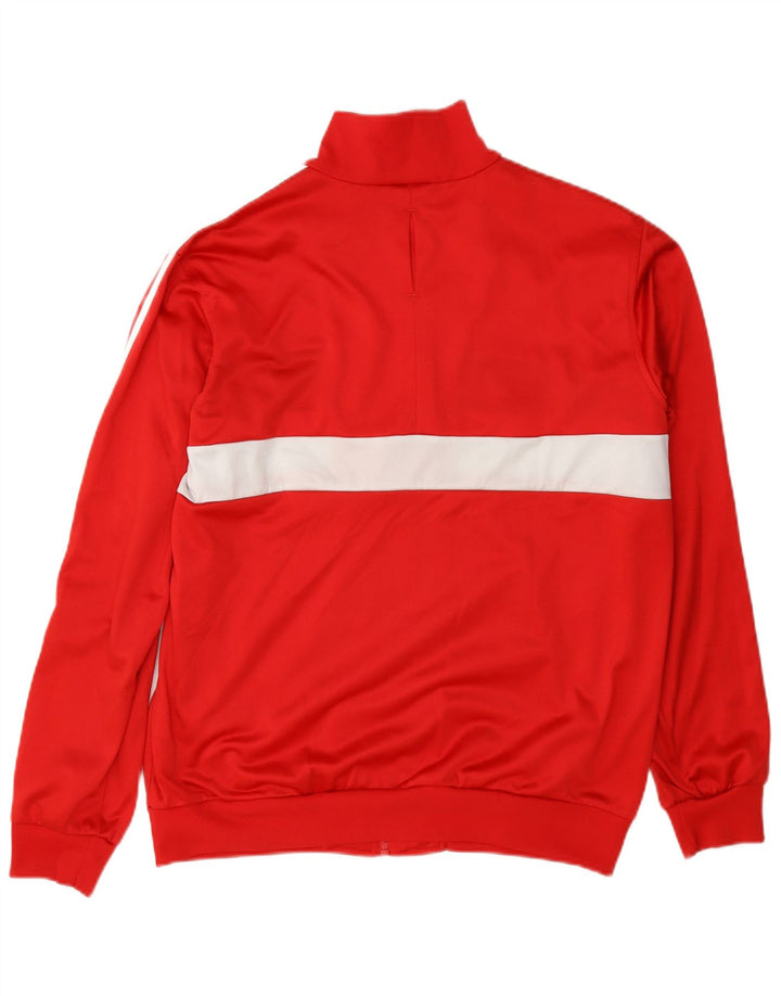 Adidas Mens Tracksuit Top Jacket Medium Red Colourblock Polyester