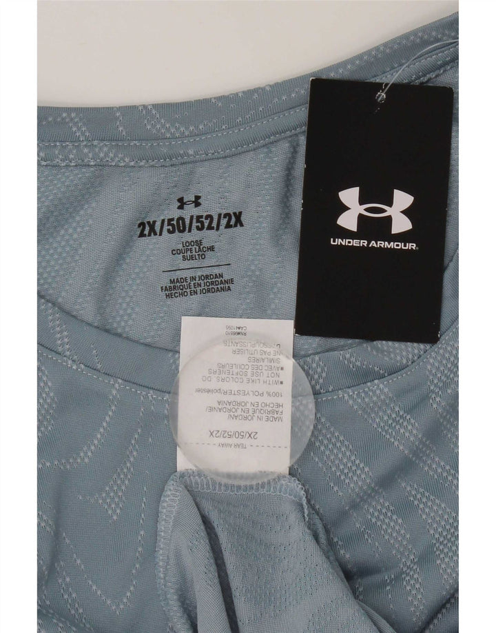 Under Armour Womens T-Shirt Top 2XL Blue Geometric Polyester