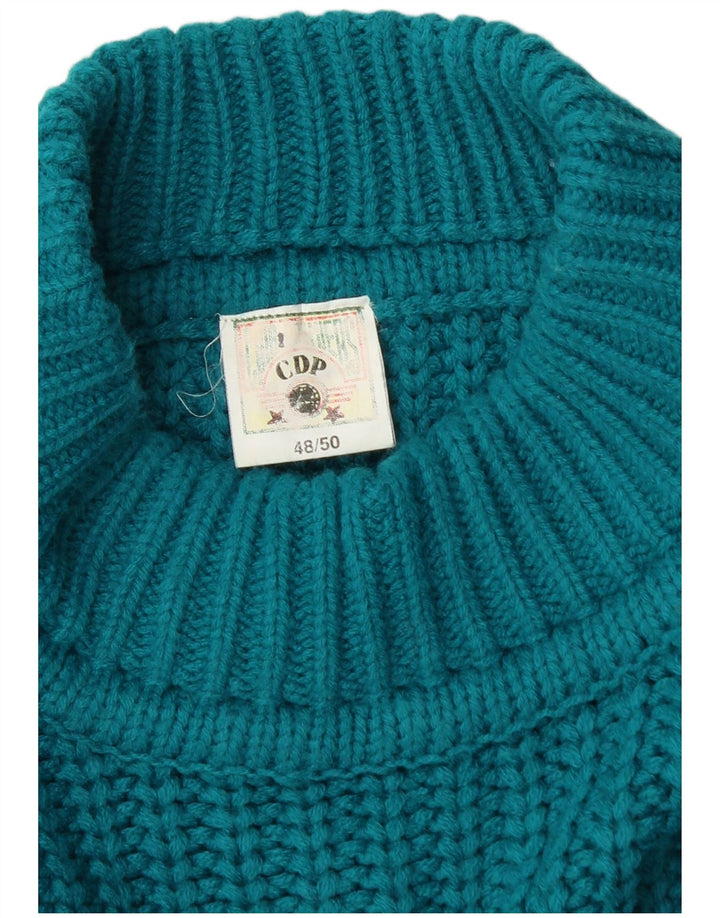 CDP Mens Turtle Neck Jumper Sweater IT 48/50 Medium Blue Polyacrylic