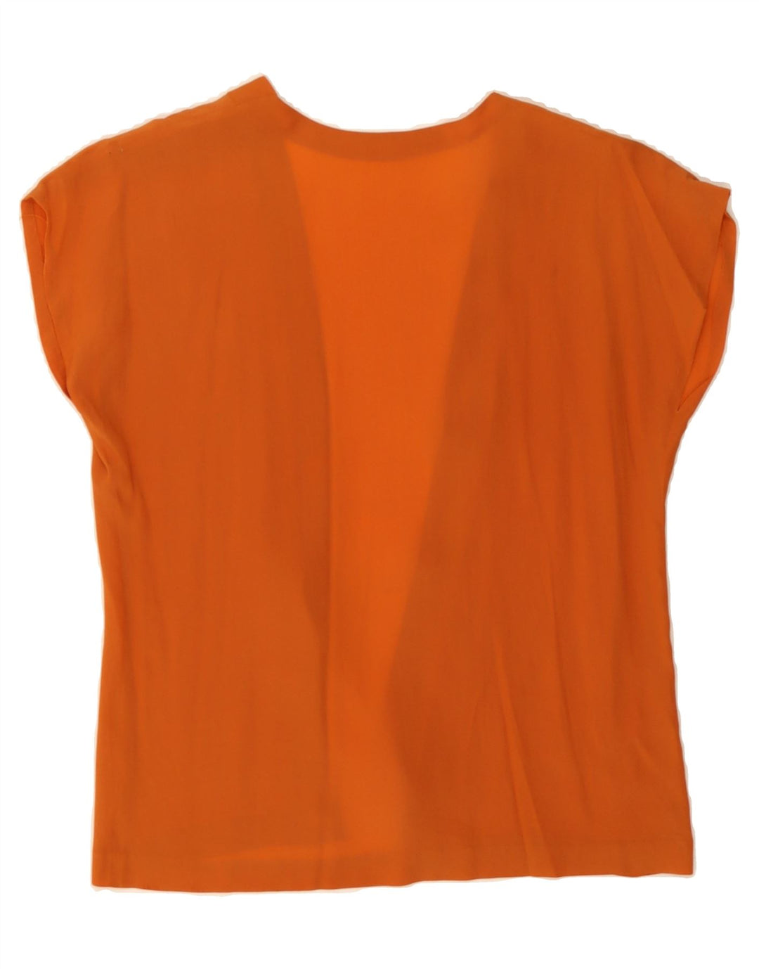 VINTAGE Womens Short Sleeve Cardigan Top UK 12 Medium Orange Vintage Vintage and Second-Hand Vintage from Messina Hembry 