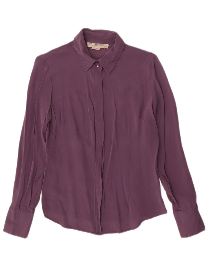 Blunauta Womens Shirt Blouse IT 44 Medium Purple Silk