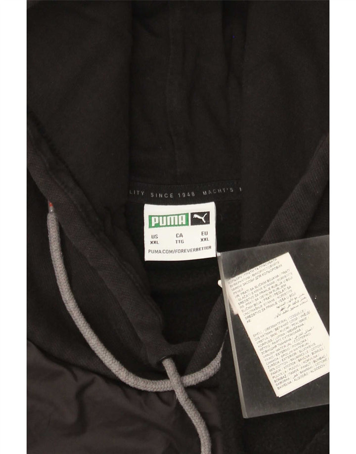 PUMA Mens Hoodie Jumper 2XL Black Cotton