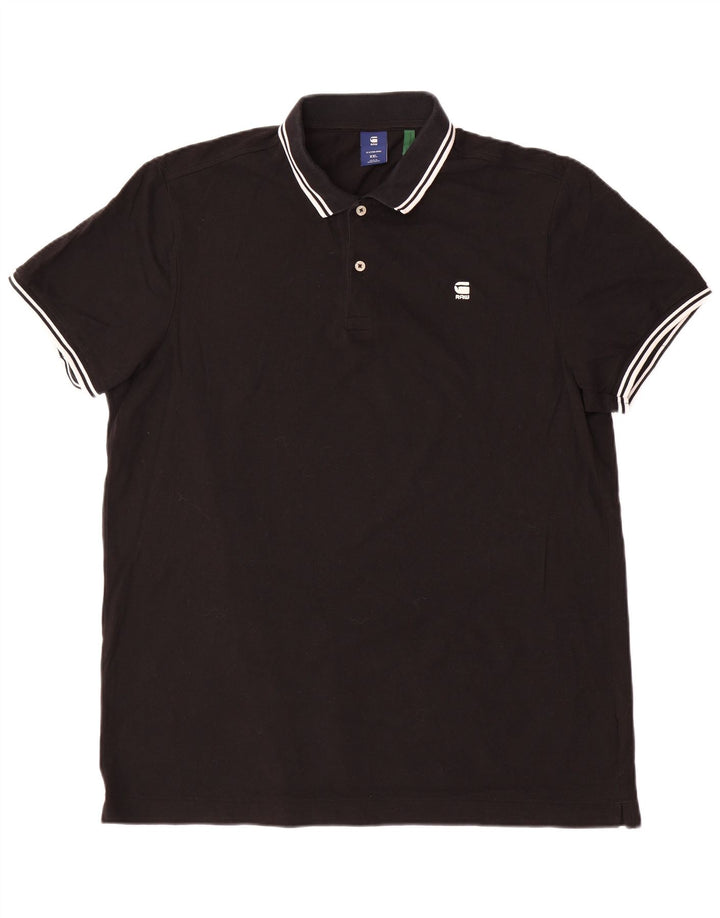 G-STAR Mens Polo Shirt 2XL Black Cotton