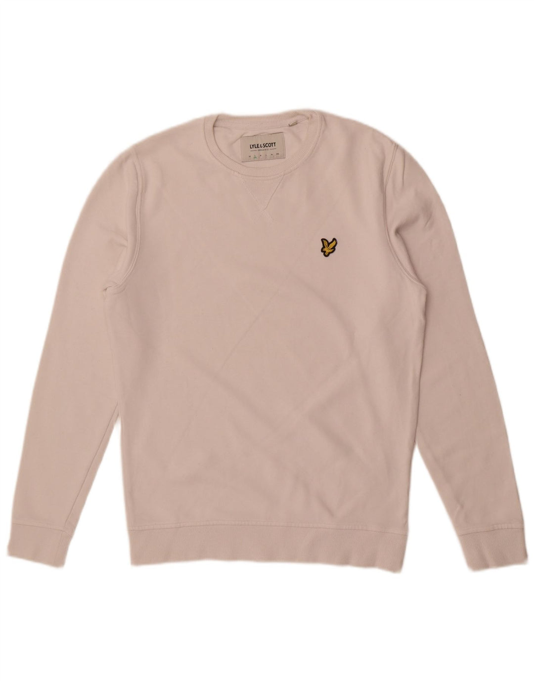 Lyle & Scott Mens Sweatshirt Jumper Small White Cotton