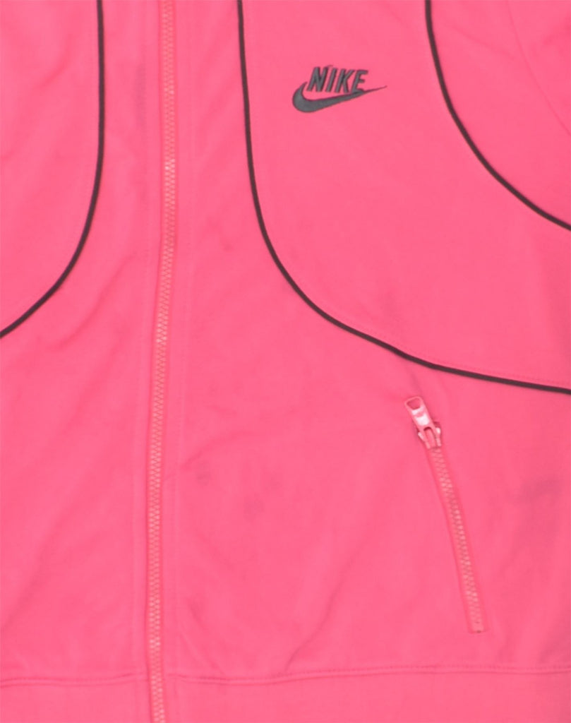 NIKE Womens Tracksuit Top Jacket UK 14/16 Large Pink Polyester | Vintage Nike | Thrift | Second-Hand Nike | Used Clothing | Messina Hembry 