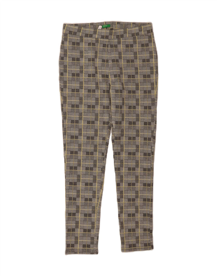 BENETTON Womens Leggings UK 14 Large  Grey Houndstooth Polyester Vintage Benetton and Second-Hand Benetton from Messina Hembry 