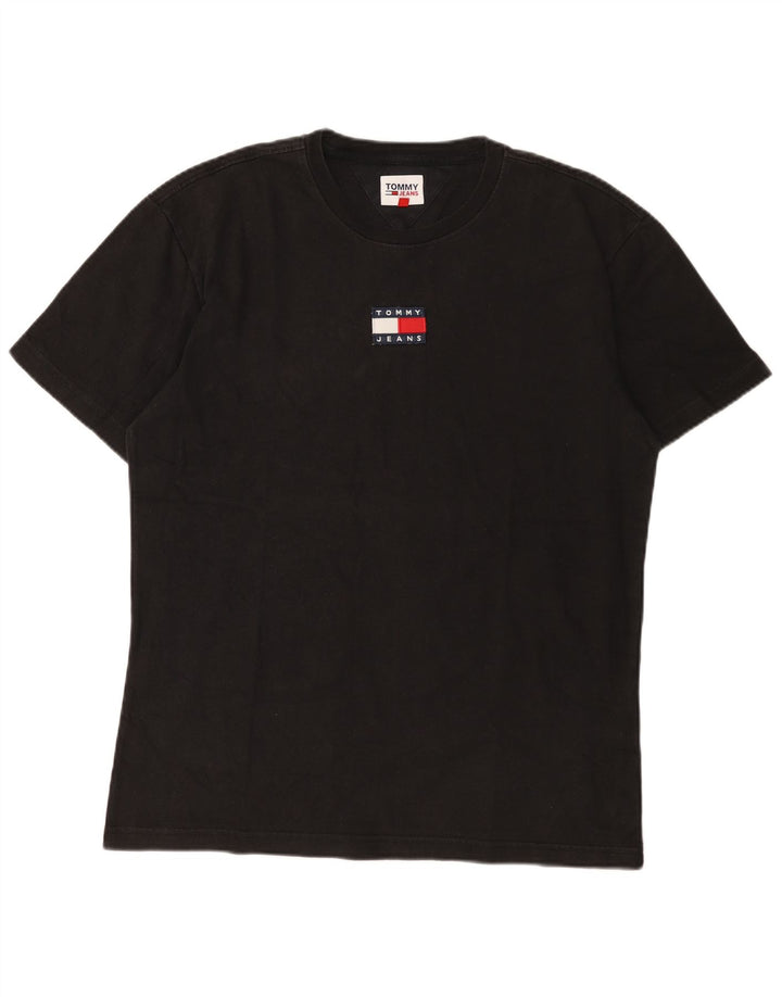 Tommy Hilfiger Mens T-Shirt Top Large Black Cotton