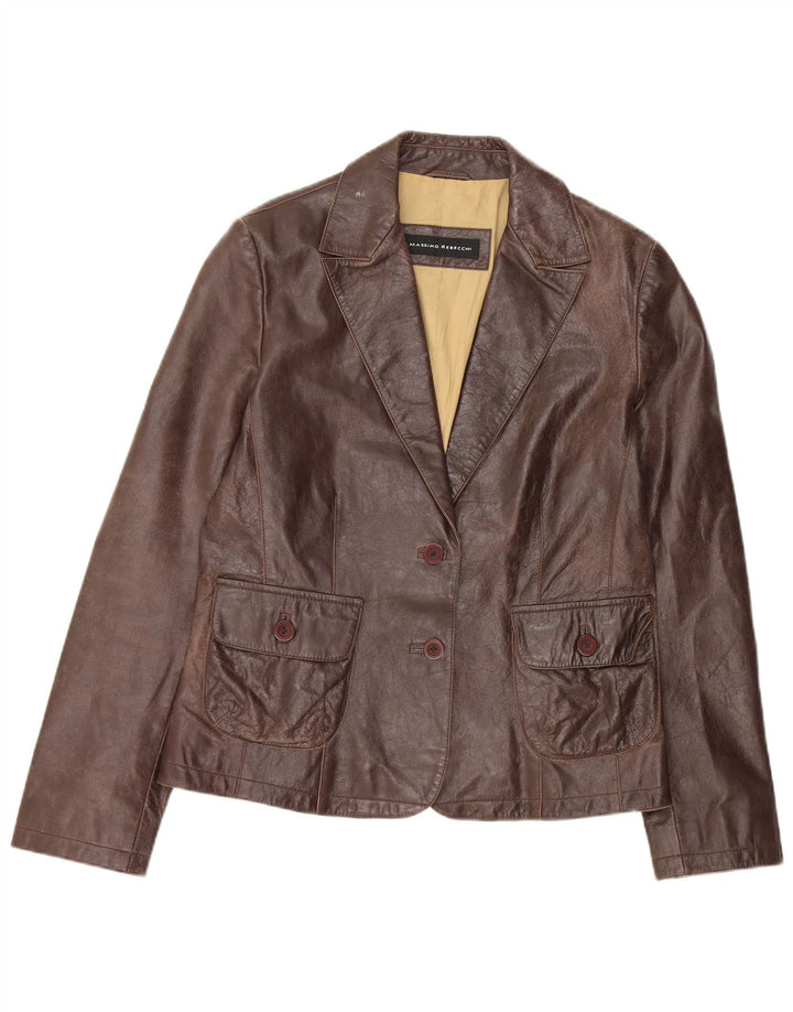 Massimo Rebecchi Womens 2 Button Blazer Jacket IT 46 Large Brown