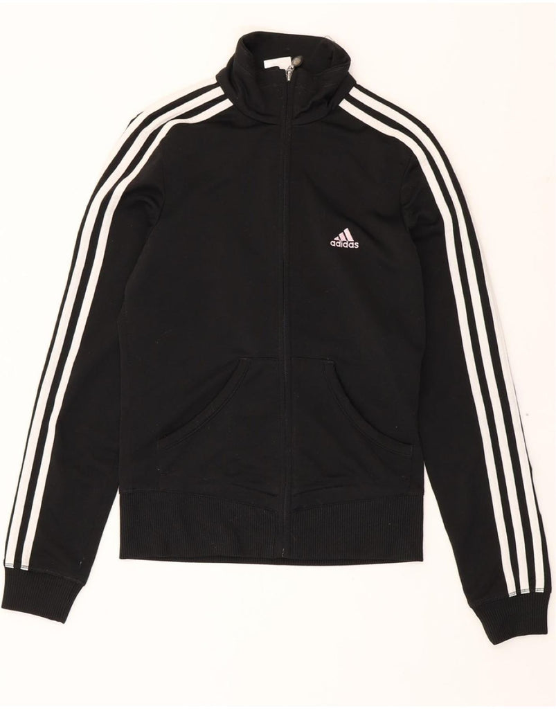 ADIDAS Womens Tracksuit Top Jacket UK 6 XS Black Vintage Adidas and Second-Hand Adidas from Messina Hembry 