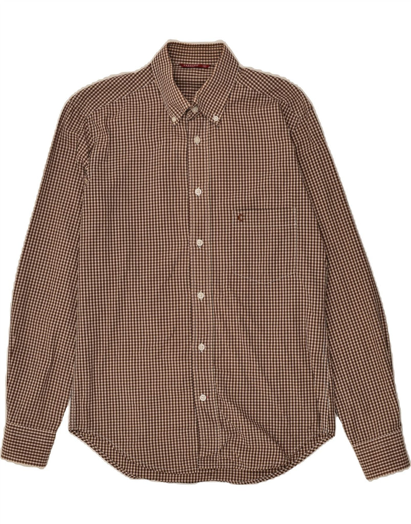 CARRERA Mens Shirt Small Brown Gingham Cotton | Vintage Carrera | Thrift | Second-Hand Carrera | Used Clothing | Messina Hembry 