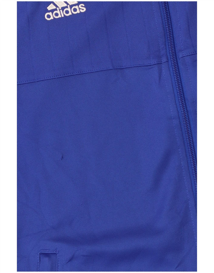 Adidas Womens Royal White Graphic Tracksuit Top Jacket UK 12/14 Medium Blue