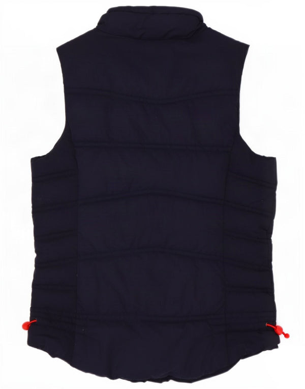 Weird Fish Womens Padded Gilet UK 8 Small Navy Blue Polyester