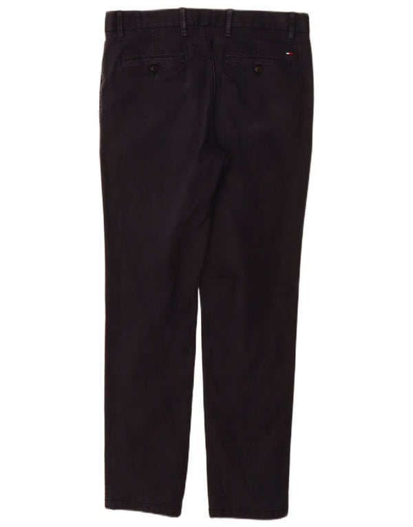 Tommy Hilfiger Mens Straight Chino Trousers W32 L32 Navy Blue Cotton