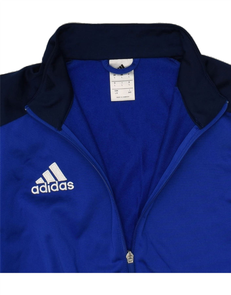 ADIDAS Mens Tracksuit Top Jacket Large Blue Colourblock Polyester Vintage Adidas and Second-Hand Adidas from Messina Hembry 