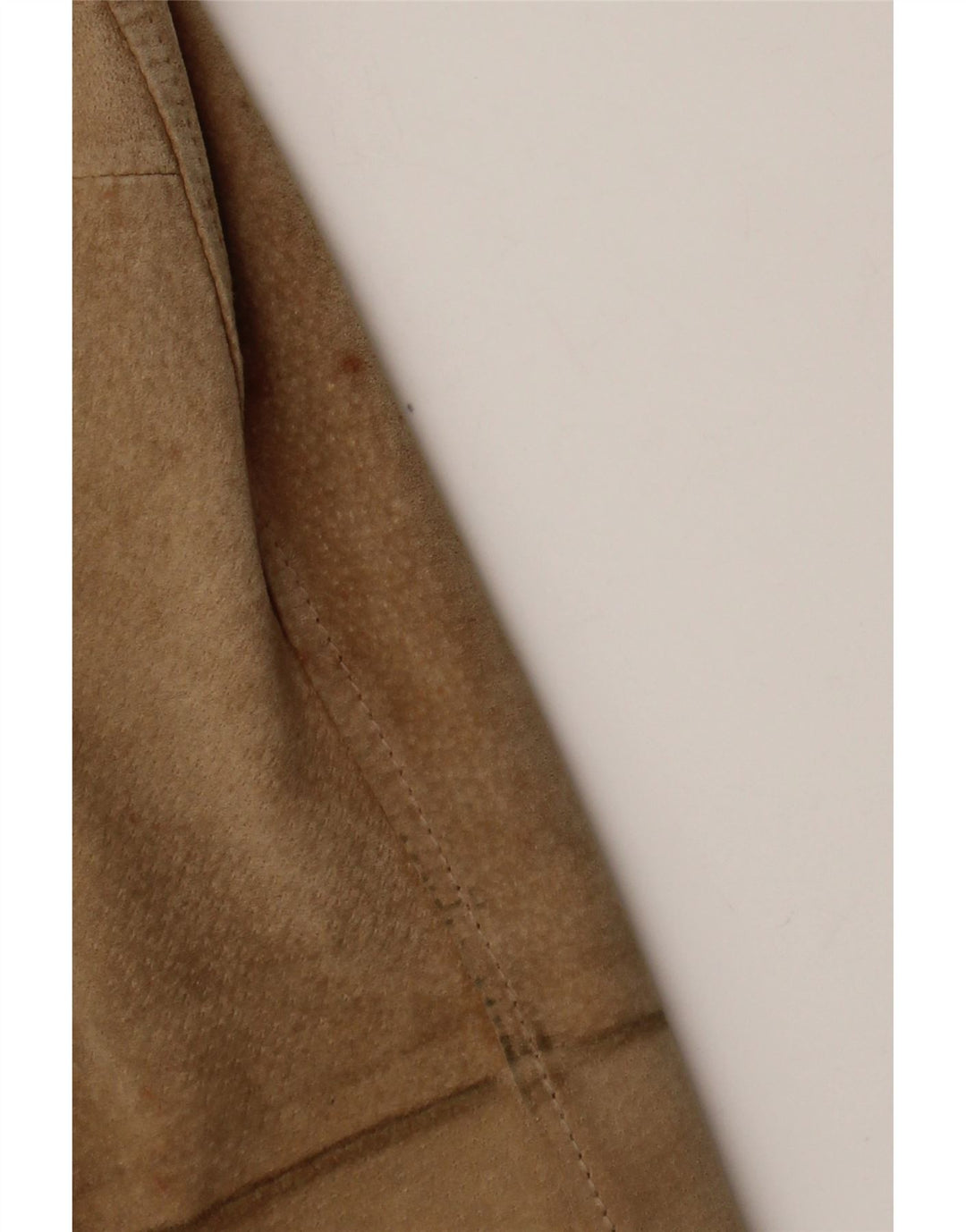Vintage Womens Suede Jacket IT 48 XL Beige Leather