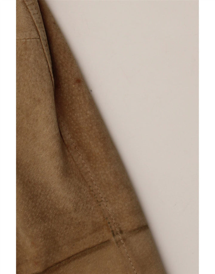 Vintage Womens Suede Jacket IT 48 XL Beige Leather