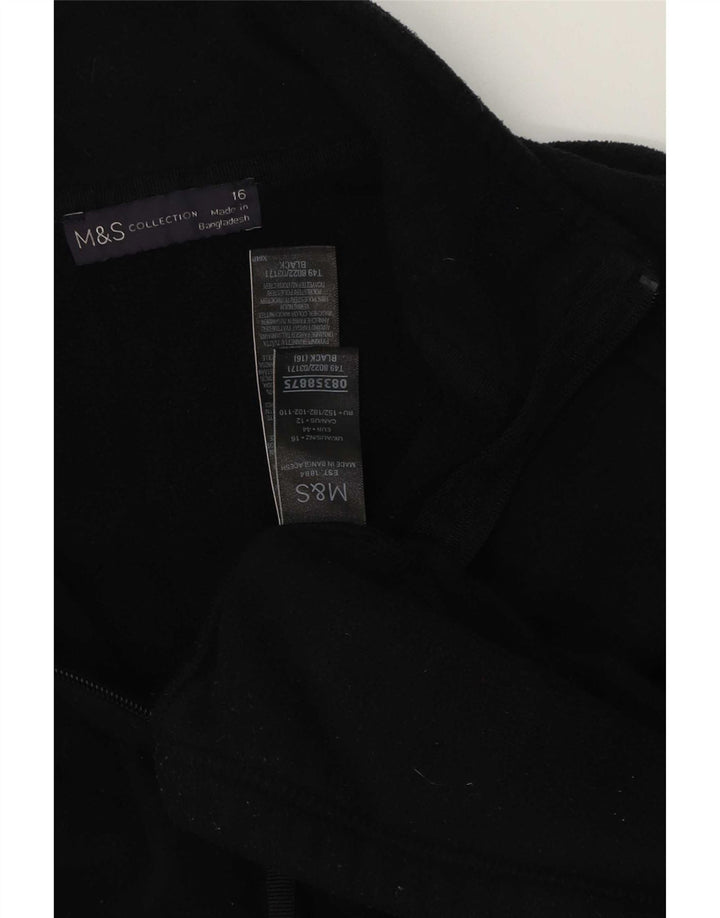 Marks & Spencer Womens Fleece Jacket UK 16 Large Black Polyester