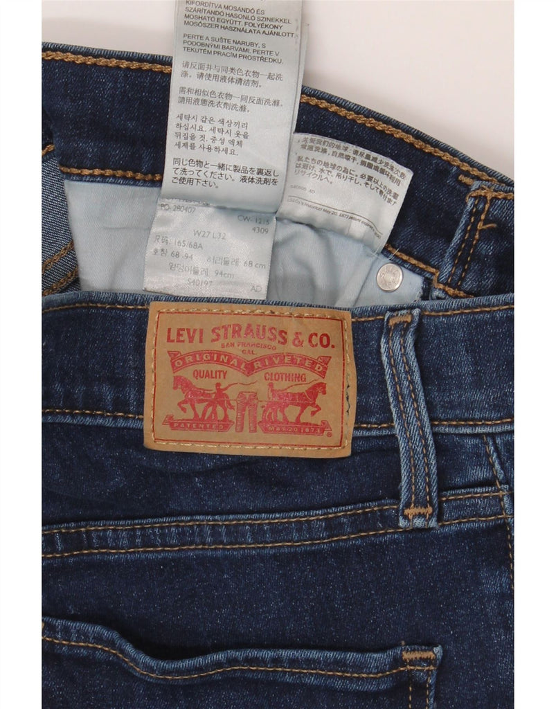 LEVI'S Womens 314 Shaping Straight Jeans W27 L32 Navy Blue Cotton Vintage Levi's and Second-Hand Levi's from Messina Hembry 