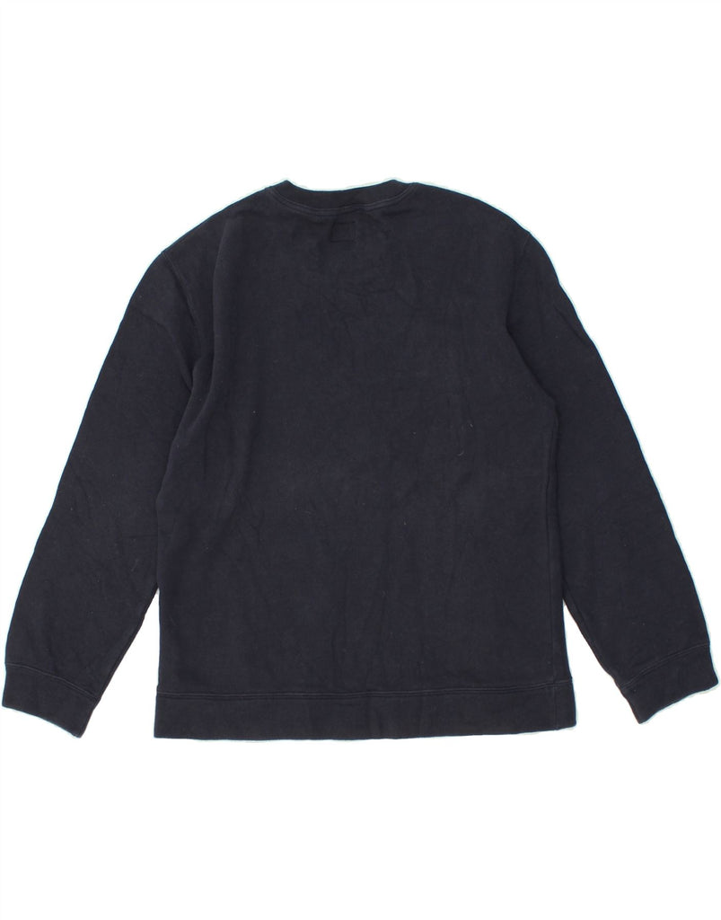 ARMANI JUNIOR Boys Graphic Sweatshirt Jumper 11-12 Years Navy Blue Striped | Vintage Armani Junior | Thrift | Second-Hand Armani Junior | Used Clothing | Messina Hembry 