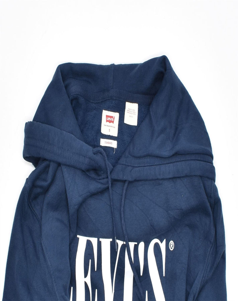 LEVI'S Mens Graphic Hoodie Jumper Small Blue Cotton | Vintage | Thrift | Second-Hand | Used Clothing | Messina Hembry 