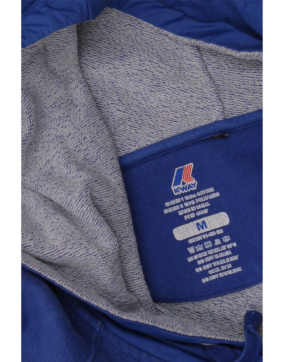 K-Way Womens Hoodie Jumper UK 14 Medium Blue Cotton