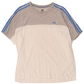 Adidas Womens Regular T-Shirt Top Large Grey Colourblock Cotton