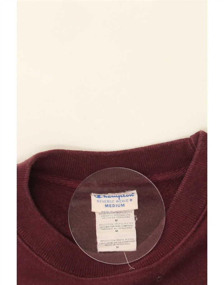 Champion Mens Reverse Weave Sweatshirt Jumper Medium Burgundy Cotton