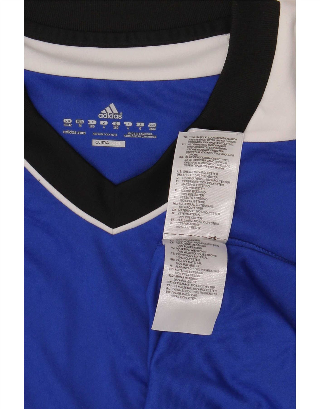 Adidas Mens Climacool T-Shirt Top UK 40/42 Medium Blue Colourblock