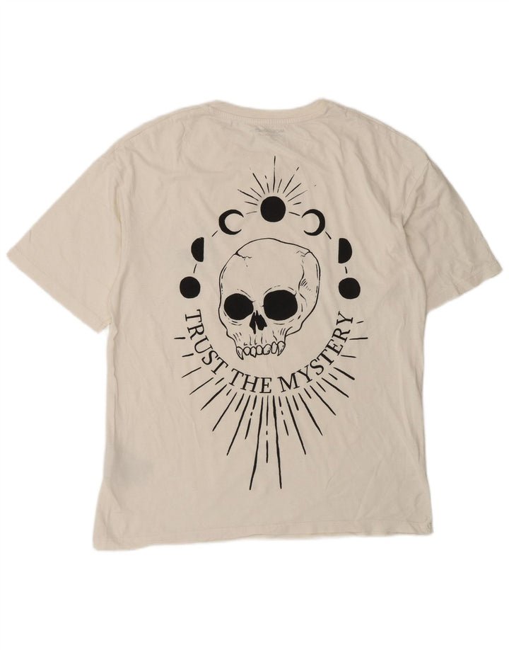 Jack & Jones Mens Graphic T-Shirt Top Small White Cotton