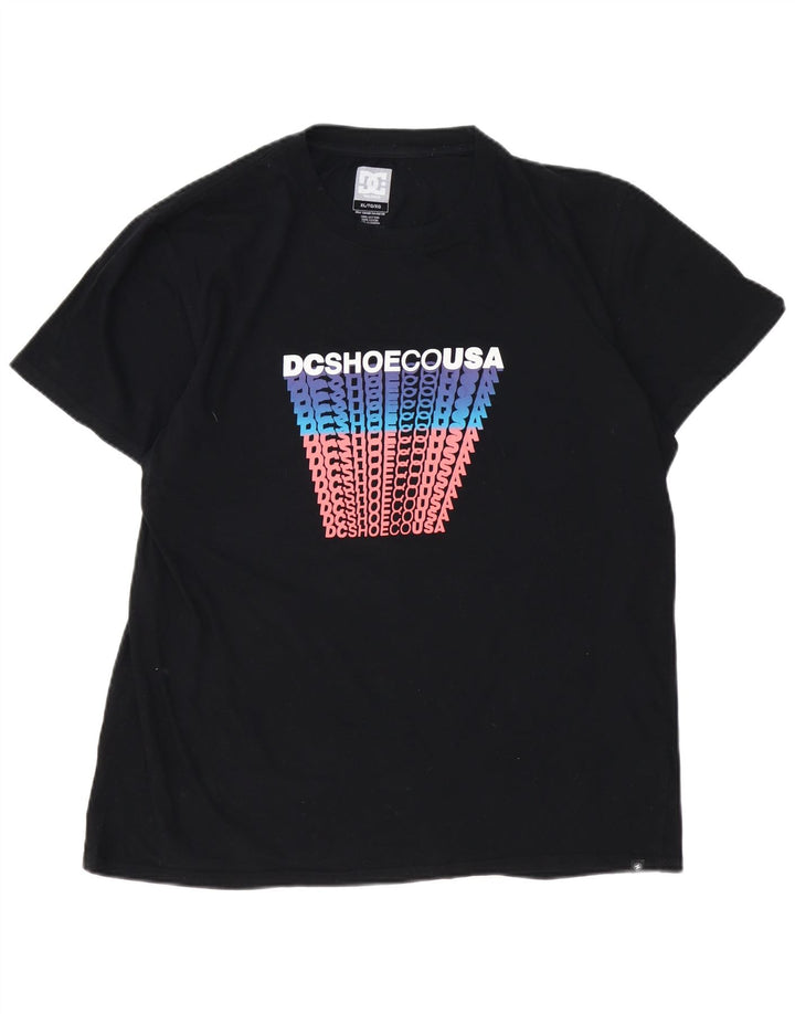 DC Mens Tailored Fit Graphic T-Shirt Top XL Black Cotton
