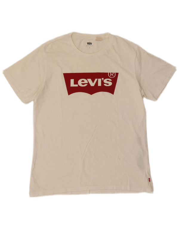 Levi's Mens Graphic T-Shirt Top Small White Cotton